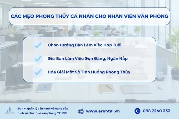 Các mẹo phong thủy cá nhân cho nhân viên văn phòng.