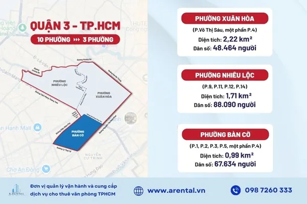 Bản đồ phường Bàn Cờ mới sau sáp nhập.