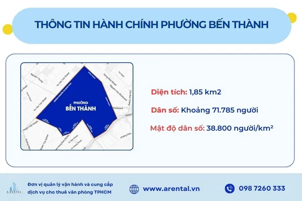 Bản đồ hành chính phường Bến Thành mới.