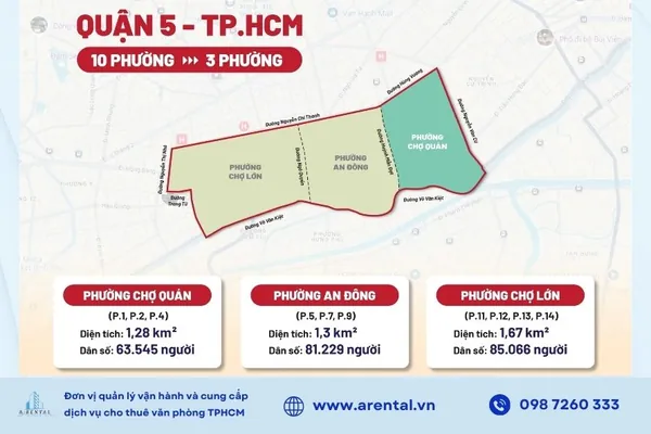 Bản đồ hành chính phường Chợ Quán sau sáp nhập.
