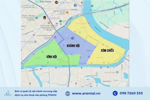 Bản đồ hành chính phường Khánh Hội sau sáp nhập.