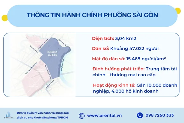 Thông tin hành chính về phường Sài Gòn mới.