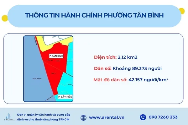 Bản đồ và thông tin hành chính phường Tân Bình sau sáp nhập.