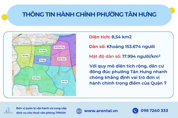 Thông tin hành chính tổng quan về phường Tân Hưng mới.