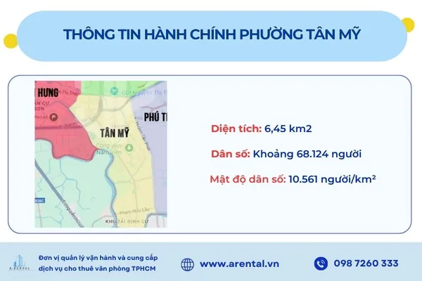 Bản đồ và thông tin hành chính phường Tân Mỹ.