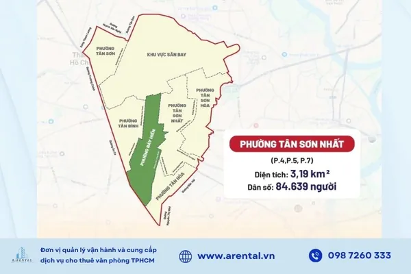 Bản đồ phường Tân Sơn Nhất mới sau sáp nhập.