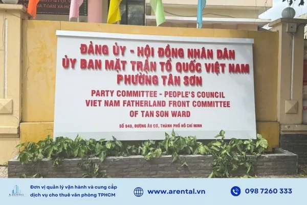 Trụ sở UBND phường Tân Sơn TPHCM.