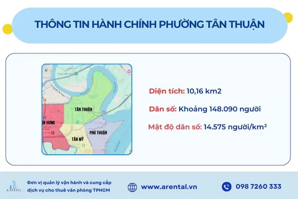Bản đồ và thông tin hành chính phường Tân Thuận.