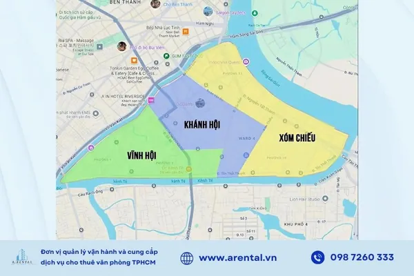 Bản đồ hành chính phường Vĩnh Hội sau sáp nhập.