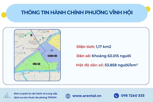 Bản đồ và thông tin hành chính phường Vĩnh Hội mới.