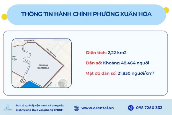 Bản đồ và thông tin hành chính phường Xuân Hòa.