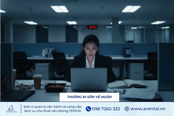 Nhân viên văn phòng thường xuyên đi sớm về muộn vì áp lực công việc