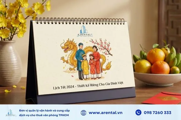 Lịch Tết thiết kế riêng giúp duy trì sự hiện diện thương hiệu xuyên suốt năm.