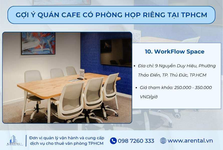 Phòng họp riêng tại WorkFlow Space.