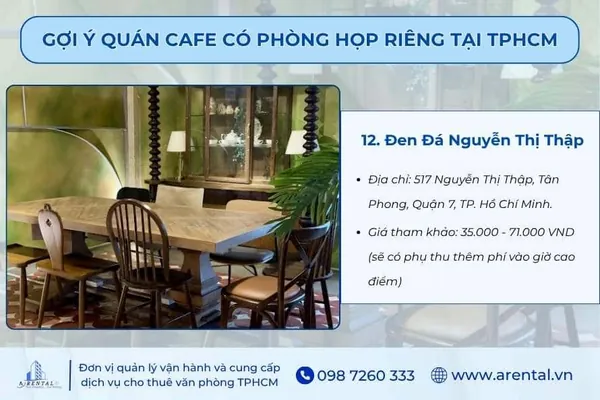 Phòng họp riêng tại quán cà phê Đen Đá.