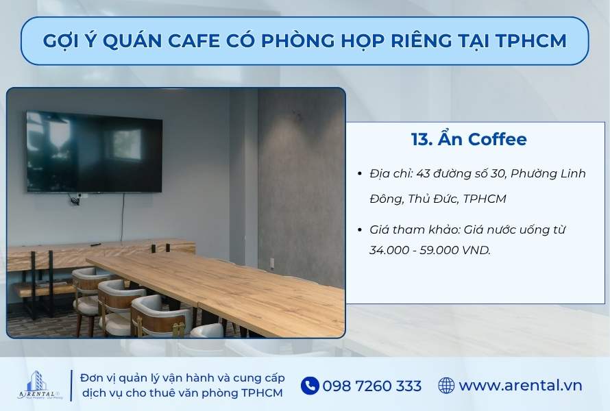 Quán cafe cho thuê phòng họp - Ẩn Coffee.