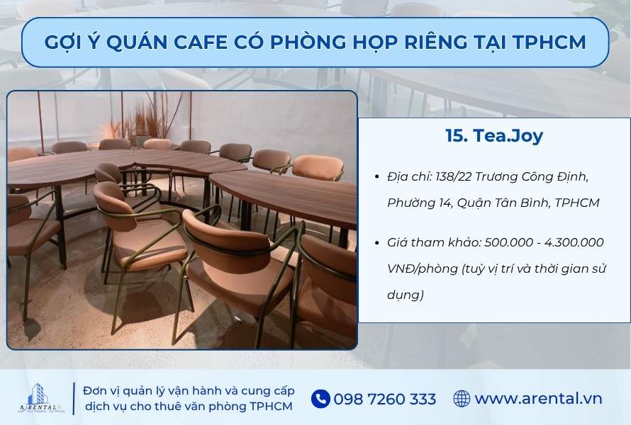 Tea.Joy Station - cafe có phòng họp riêng.