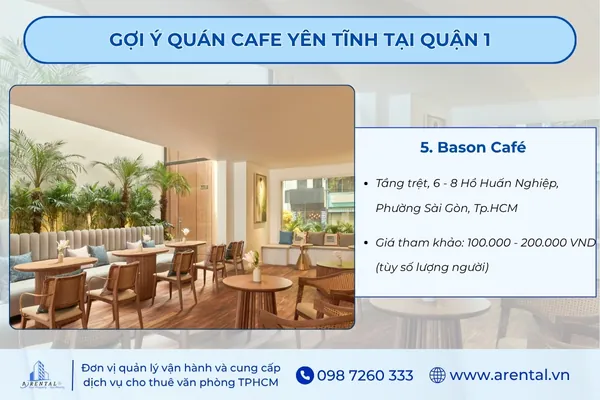 Bason Cafe nằm trong khách sạn ở khu vực mặt tiền trung tâm.