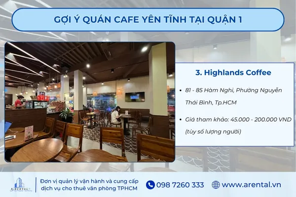 Highlands Coffee gây ấn tượng với hương vị cà phê đậm đà.