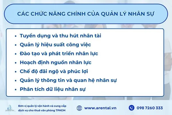 7 chức năng quan trọng của quản lý nhân sự.