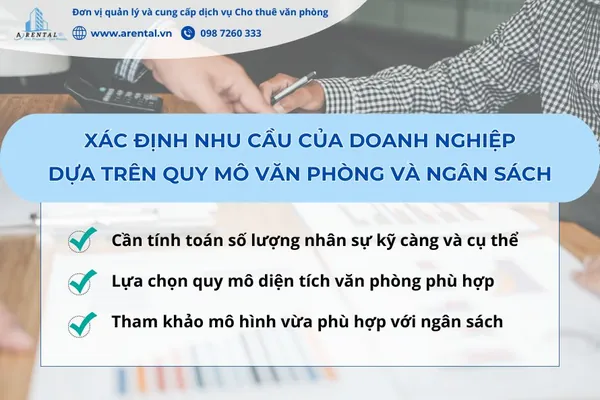 Cần xác định nhu cầu thật sự của doanh nghiệp khi tìm kiếm văn phòng.
