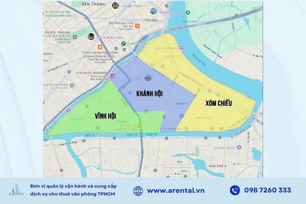 Bản đồ các phường Quận 4 sau sáp nhập (nguồn Báo Thanh Niên).