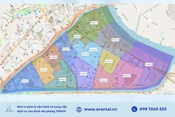 Bản đồ Quận 4 trước sáp nhập.