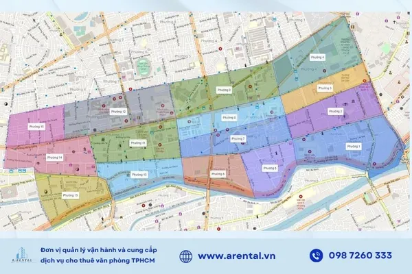 Bản đồ khu vực Quận 5 trước khi sáp nhập.