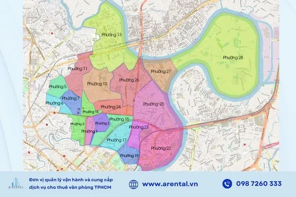 Bản đồ Quận Bình Thạnh trước sáp nhập.