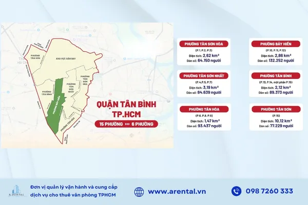 Bản đồ các phường Quận Tân Bình sau sáp nhập (nguồn Báo Thanh Niên).