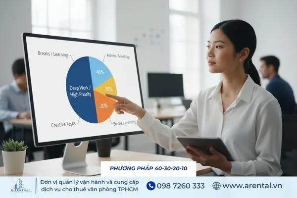 Phương pháp 40-30-20-10 giúp phân chia mức độ ưu tiên công việc để tối ưu hiệu suất làm việc