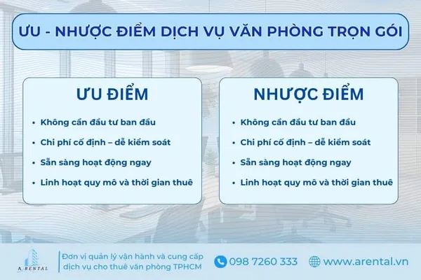 Ưu - nhược điểm dịch vụ văn phòng trọn gói.