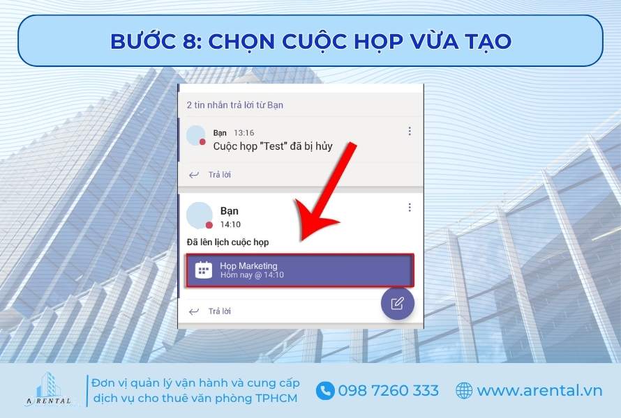 Bước 8. Quay lại giao diện nhóm và chọn cuộc họp vừa tạo.