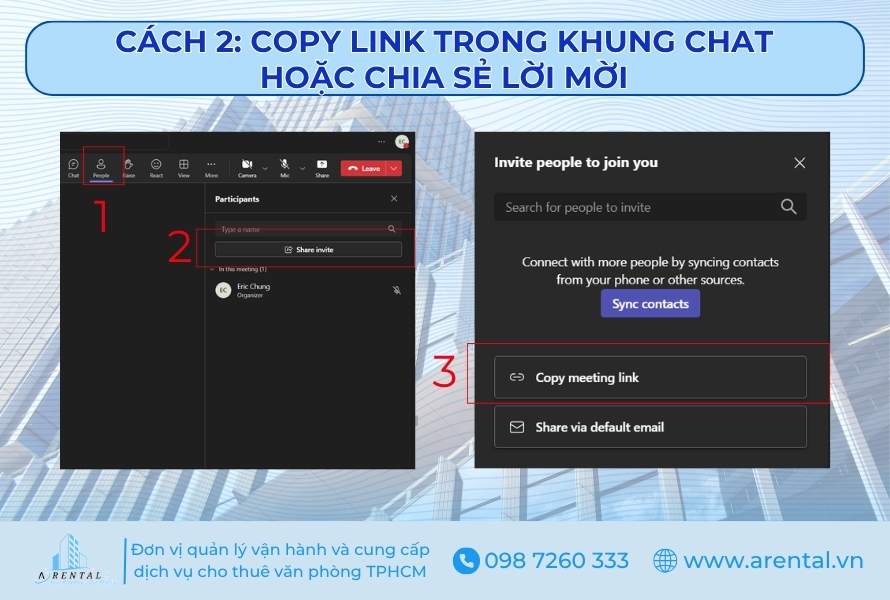 Cách lấy link qua danh sách trong khung chat.
