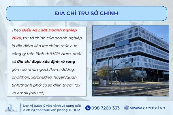 Quy định về địa chỉ trụ sở chính khi thành lập doanh nghiệp.