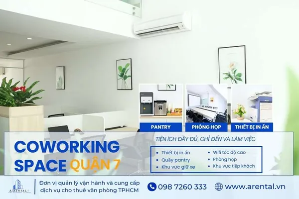 Coworking space Quận 7 của Arental Vietnam với mức giá hợp lý chỉ từ 2.000.000 VND/tháng.