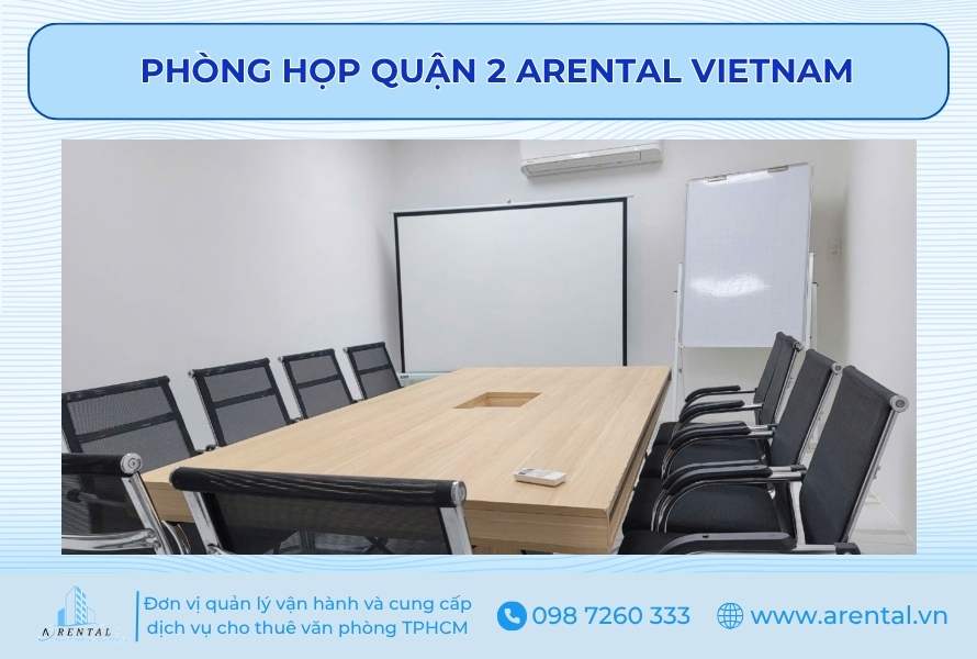 Phòng họp Quận 2 dành cho 10 người tại Arental Vietnam.