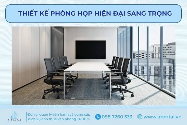 Thiết kế phòng họp đẹp theo phong cách hiện đại sang trọng.