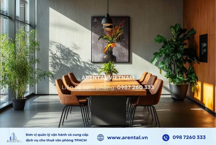 Thiết kế phòng họp nhỏ mang màu sắc thương hiệu.