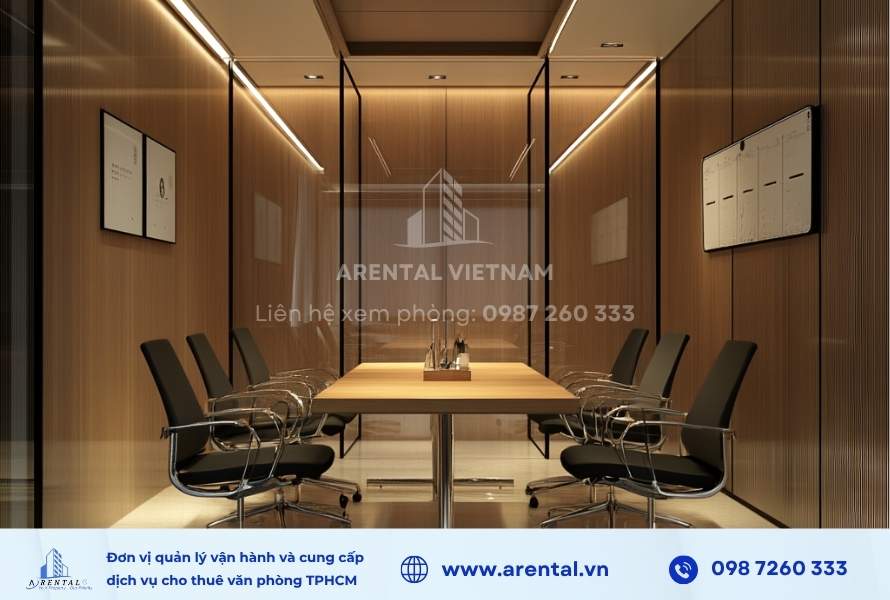 Sử dụng vách ngăn kính cho phòng họp nhỏ khả năng cách âm tốt.