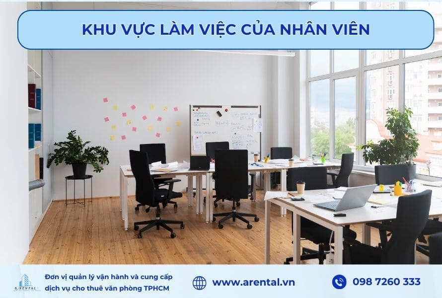 Hạng mục thiết kế không gian làm việc mở của nhân viên.