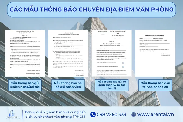 4 mẫu thông báo chuyển địa điểm văn phòng thường gặp.