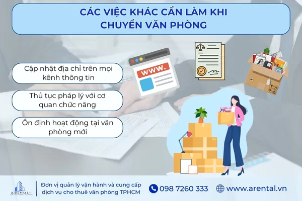 Các việc khác cần làm khi chuyển văn phòng.