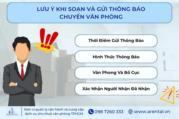 Các lưu ý về thông báo chuyển văn phòng.
