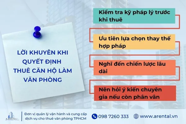 4 lời khuyên hữu ích trước khi quyết định thuê căn hộ làm văn phòng.