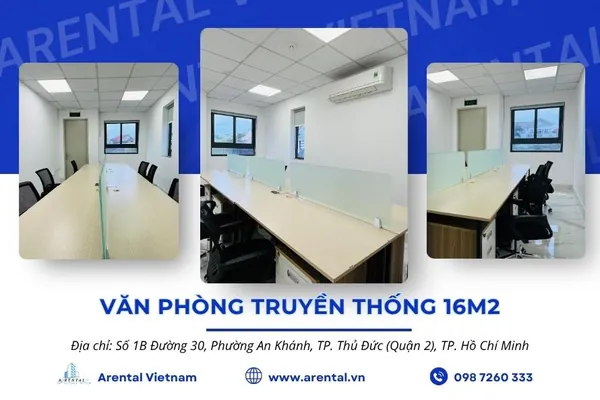 Cho thuê văn phòng 16m2 tại Quận 2 Arental Vietnam.