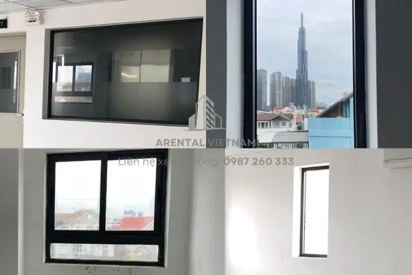 Hệ thống cửa kính đi kèm rèm giúp điều chỉnh ánh nắng tự nhiên