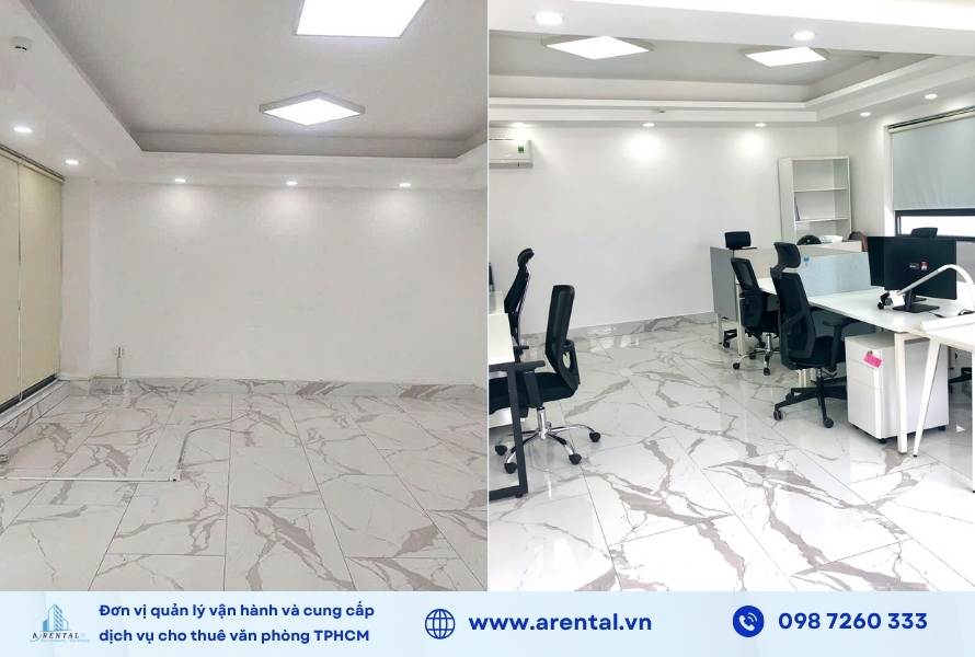 Ví dụ bố trí nội thất văn phòng diện tích 78m2 tại Aretnal Vietnam