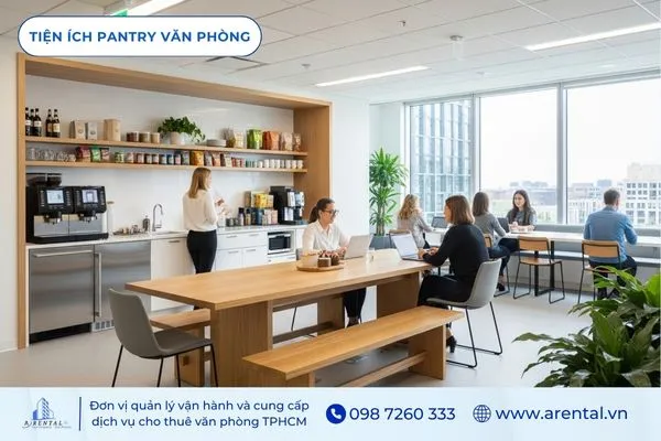 Khu vực pantry - tiện ích không gian chung cần thiết cho doanh nghiệp.