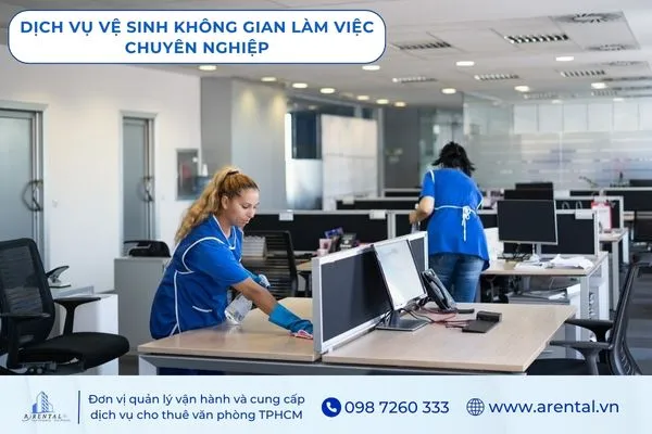 Tiện ích vệ sinh không gian làm việc tại văn phòng.